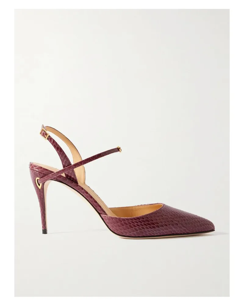 Jennifer Chamandi Vittorio 85 Slingback-pumps Mit Spitzer Kappe Aus Elapheleder - Burgunder Burgunder