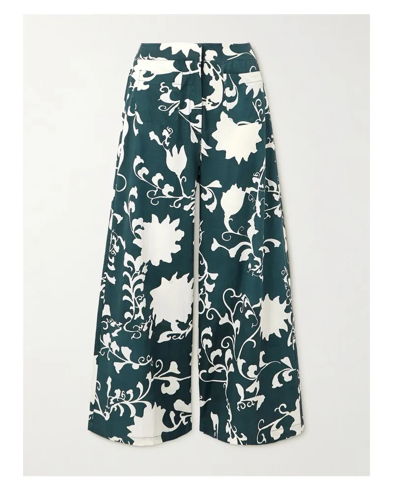 Emporio Sirenuse Adele Hose Mit Weitem Bein Aus Baumwolle Mit Blumenprint - Blau Blau