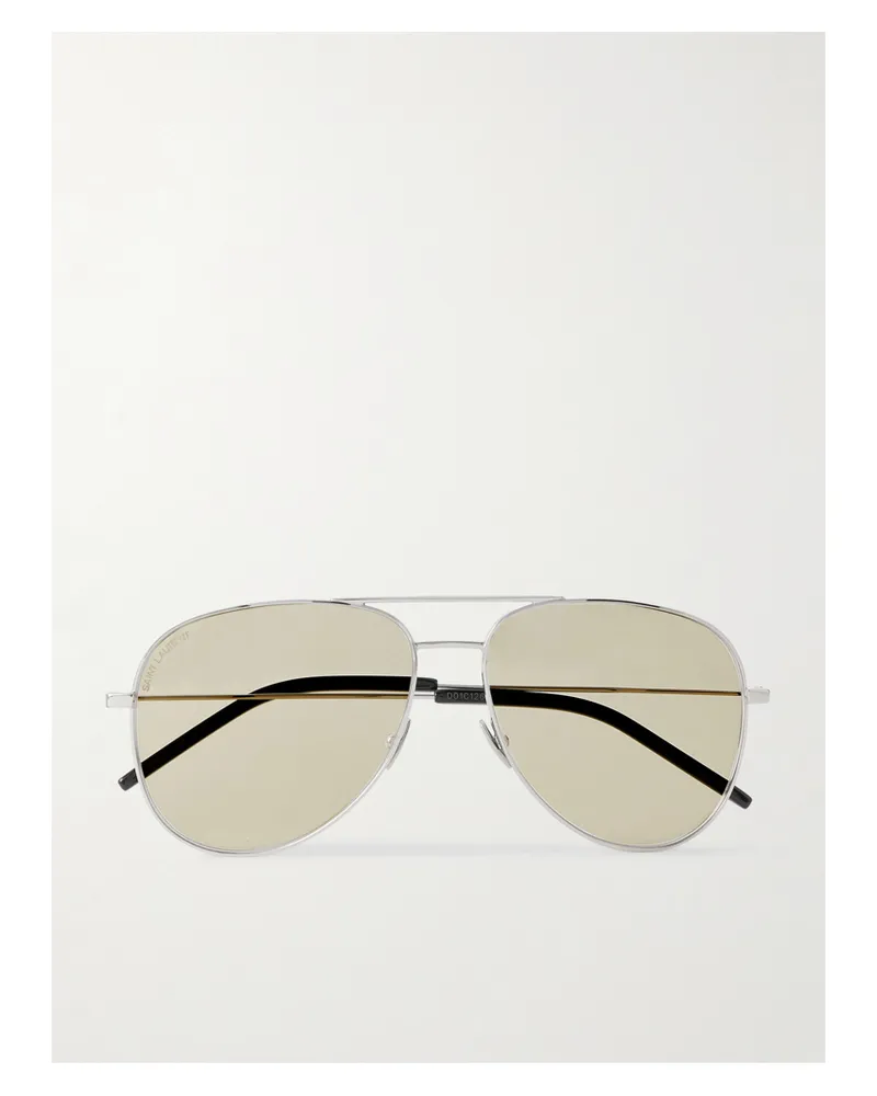 Saint Laurent Classic 11 Aviator-style Silver-tone Sunglasses Silver