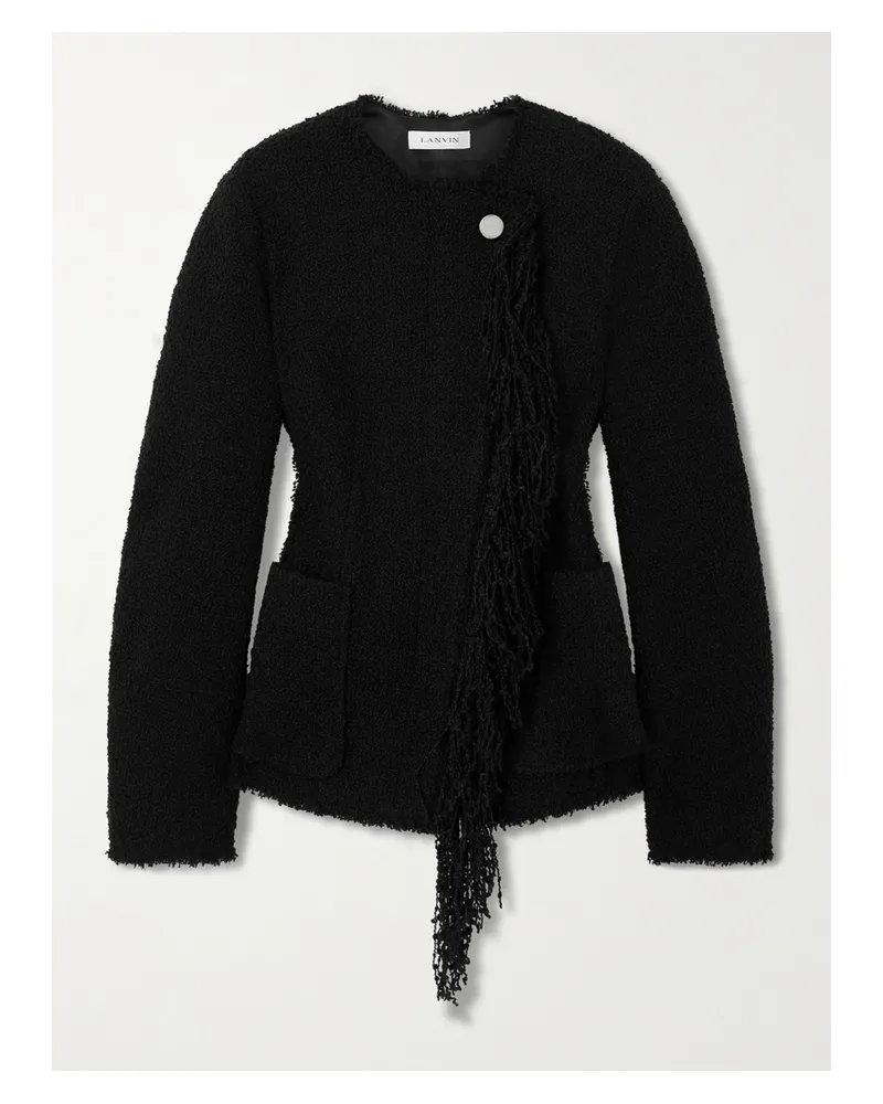 Lanvin Jacke Aus Bouclé Aus Einer Wollmischung Mit Fransen - Schwarz Schwarz