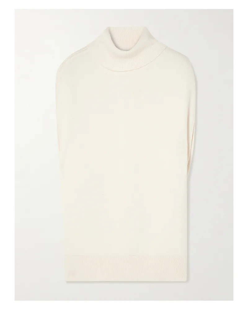 Totême Oversized Knitted Wool Turtleneck Tank - White White