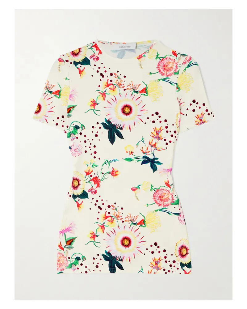 Paco Rabanne Floral-print Jersey T-shirt - Multi Multi