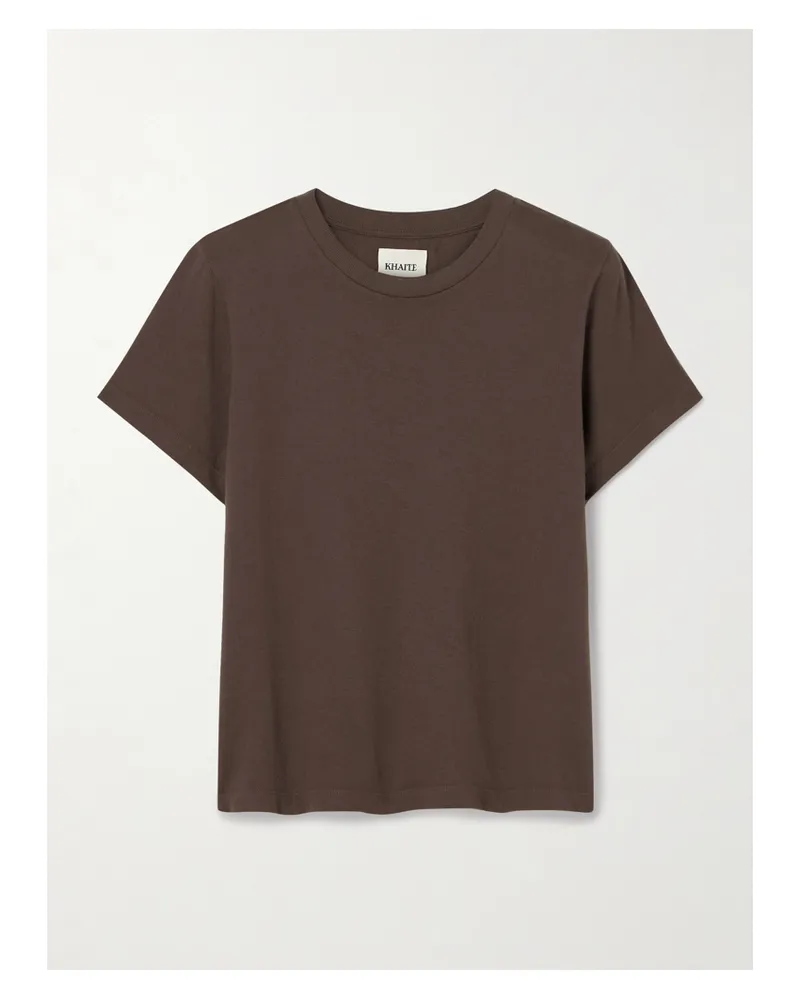 KHAITE Emmylou T-shirt Aus Baumwoll-jersey - Braun Braun