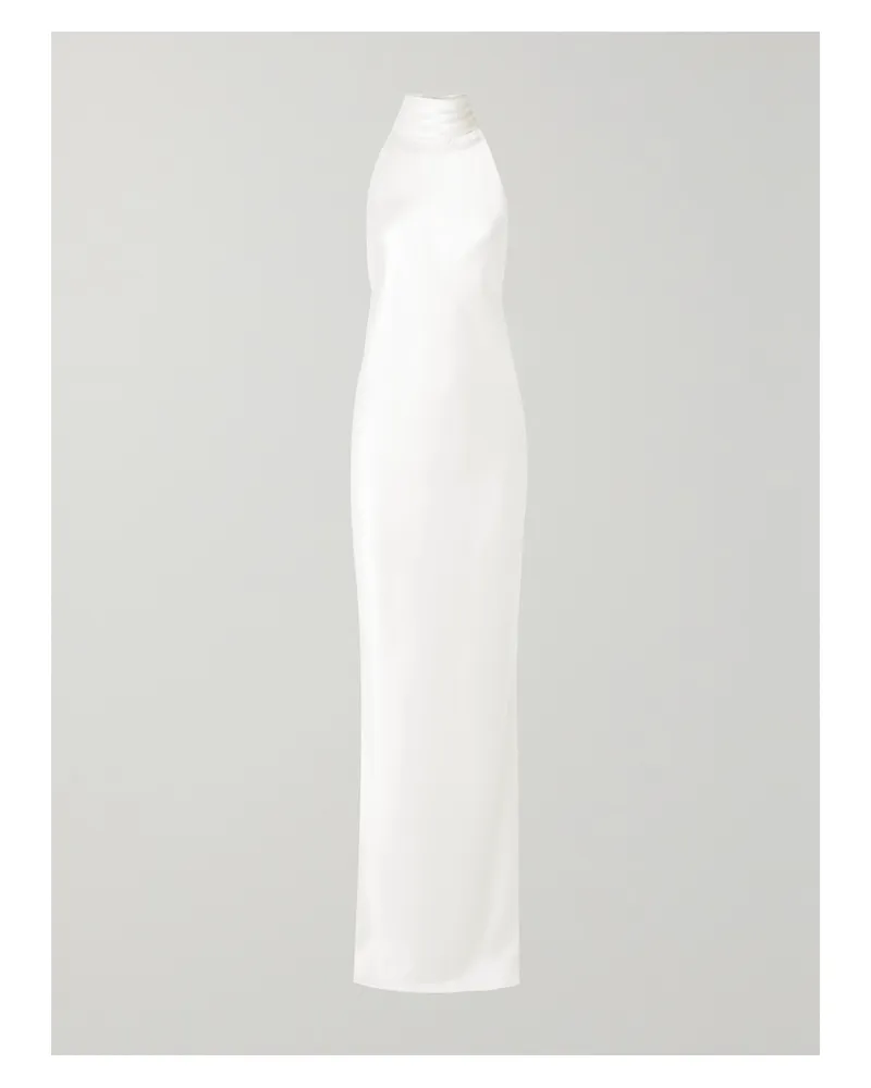 Brandon Maxwell Robe Aus Seiden-charmeuse Mit Neckholder Und Rückenausschnitt - Elfenbein Elfenbein