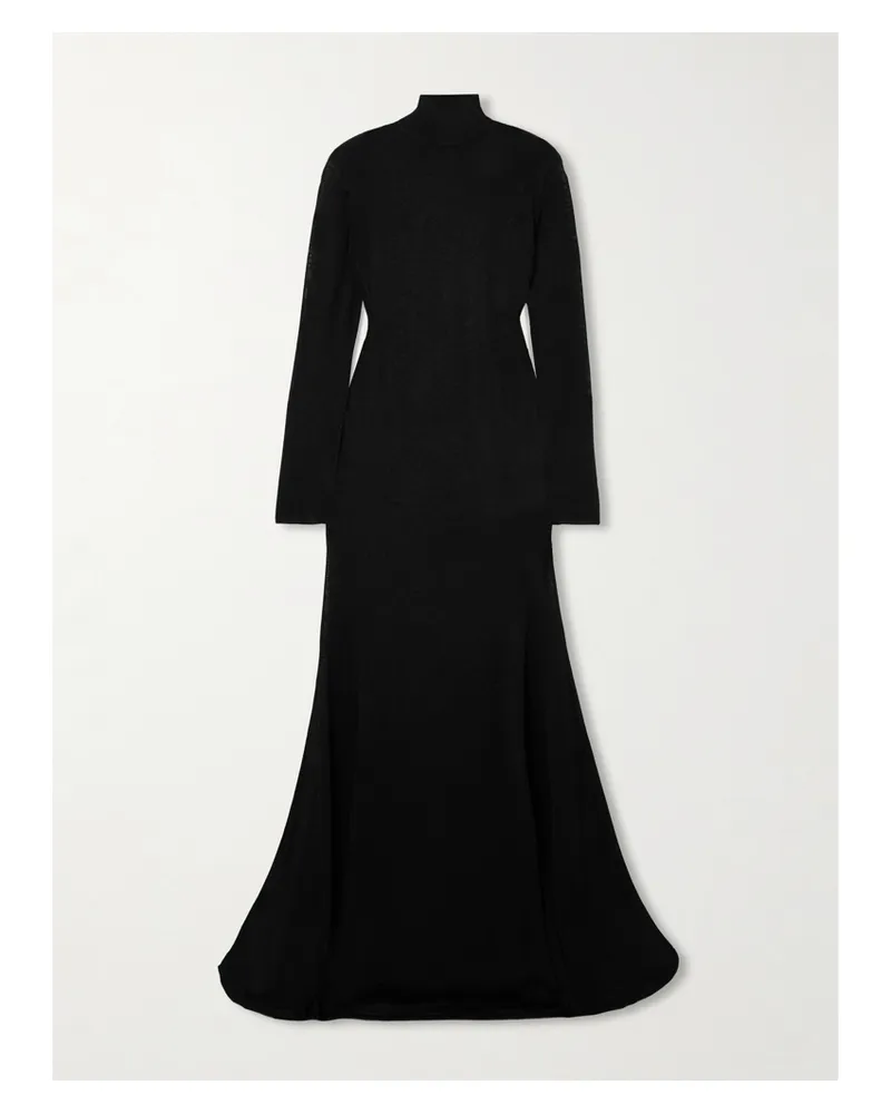 Tom Ford Maxikleid Aus Strick Mit Stehkragen - Schwarz Schwarz
