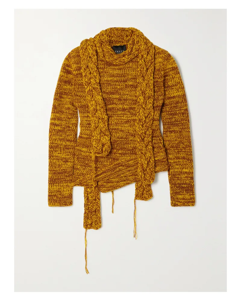 A.W.A.K.E. Mehrlagiger Asymmetrischer Pullover Aus Einer Merinowollmischung - Braun Braun