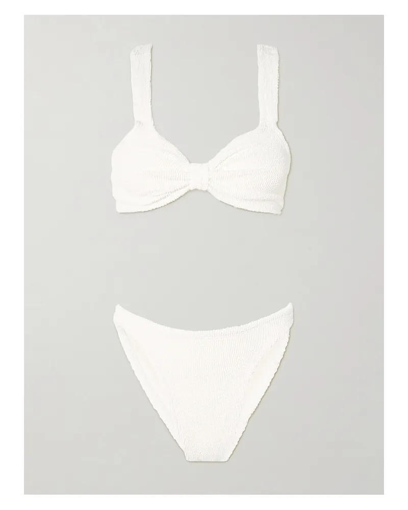 Hunza G Bonnie Bikini Aus Seersucker - Weiß Weiß