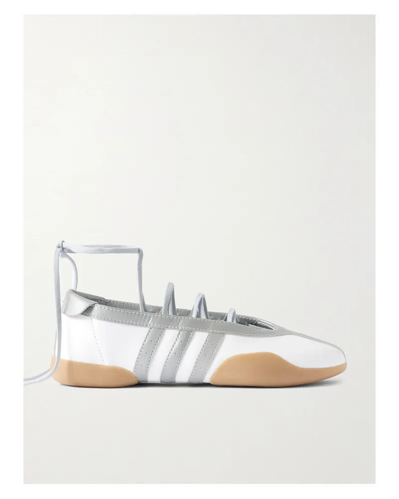 adidas Taekwondo Mei Ballet Sneakers Aus Leder Mit Besatz Aus Metallic-leder - Silber Silber