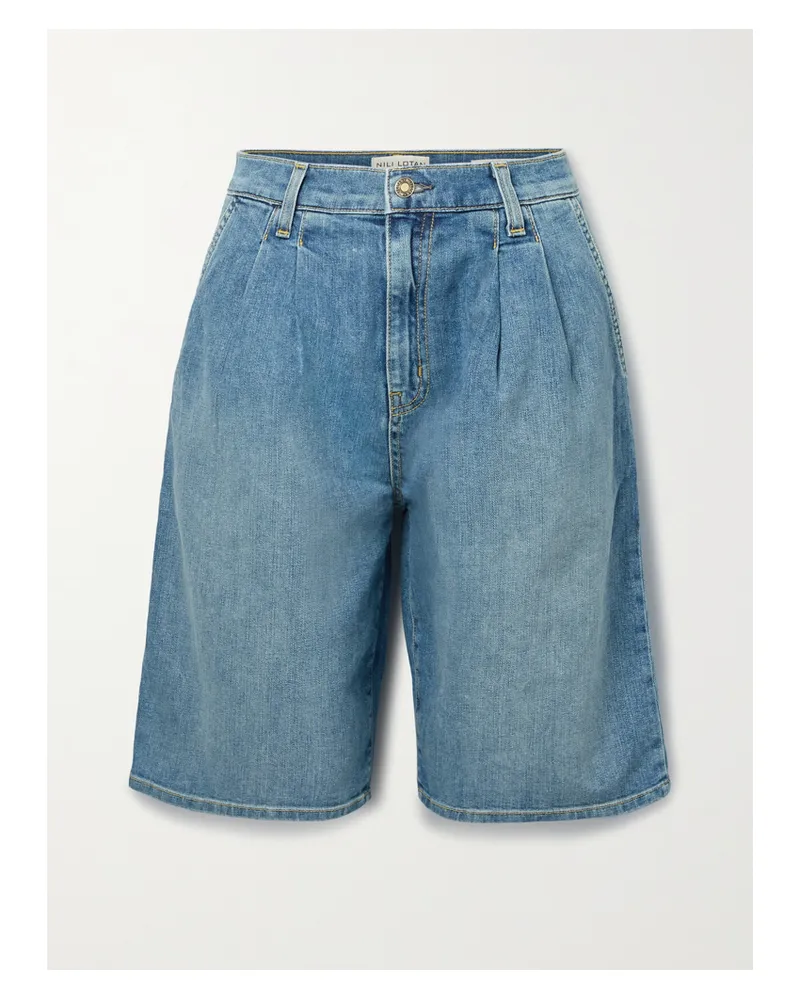 Nili Lotan Julie Jeansshorts Mit Bundfalten - Blau Blau