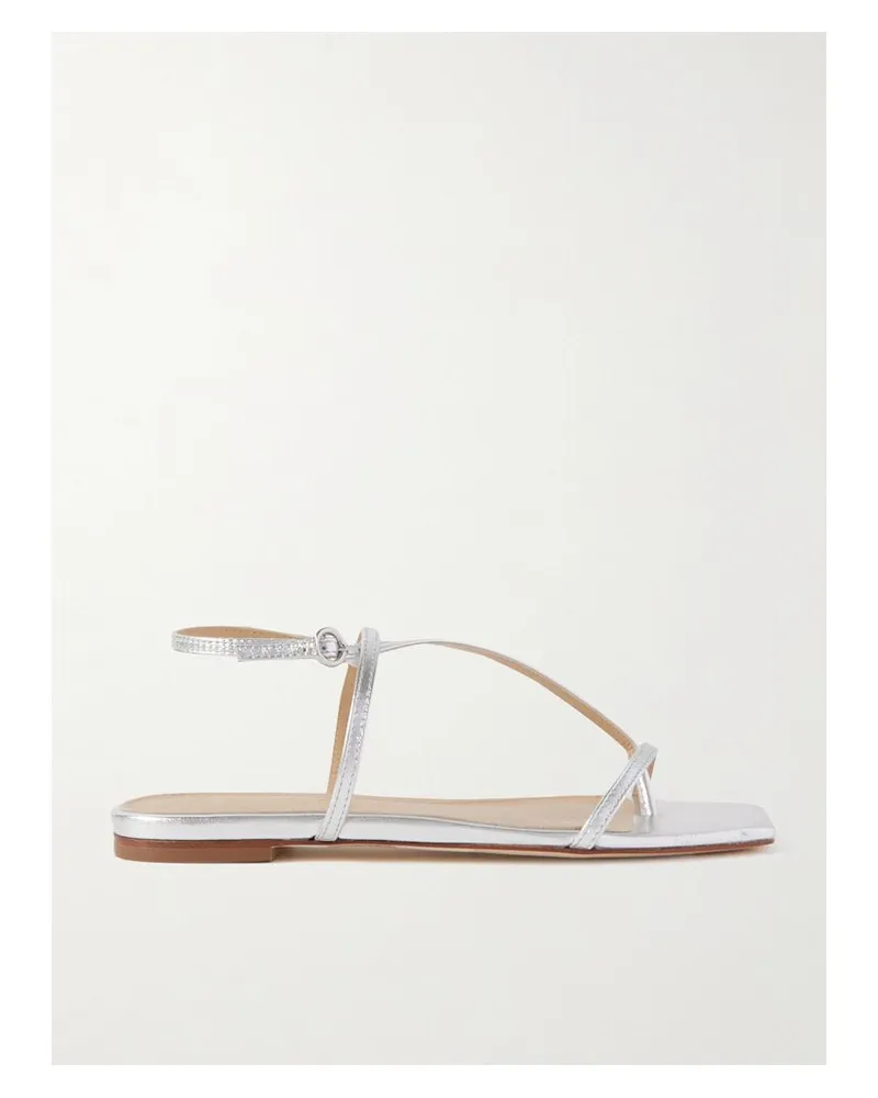 aeyde Ella Sandalen Aus Metallic-leder - Silber Silber