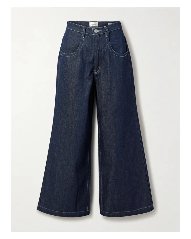Frame Denim Net Sustain Skater Hoch Sitzende Jeans Mit Weitem Bein - Blau Blau