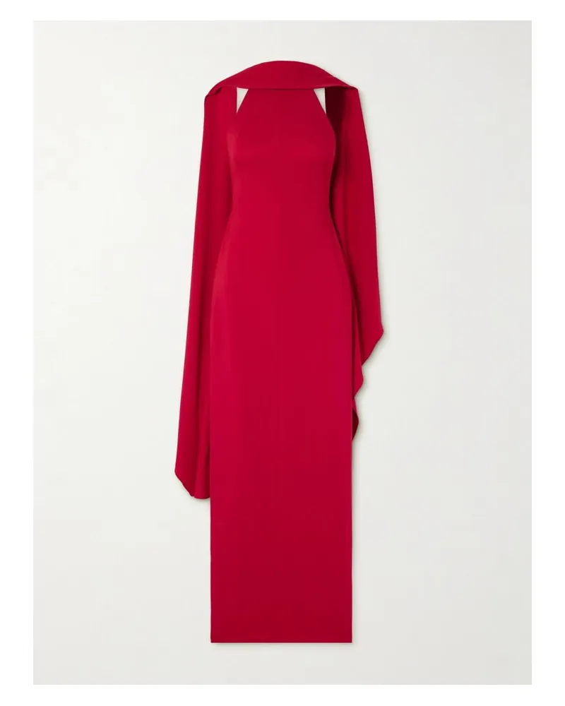 Solace London Emerson Rückenfreie Neckholder-robe Aus Crêpe - Rot Rot