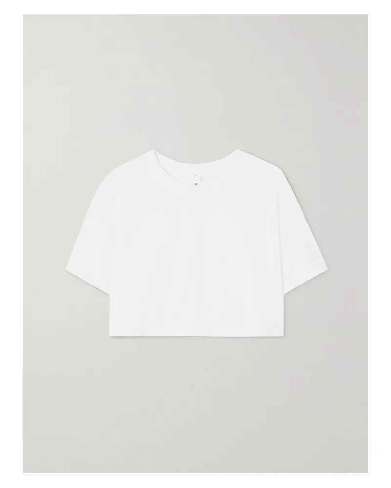 LULULEMON All Yours Verkürztes T-shirt Aus Pima-baumwolle - Weiß Weiß