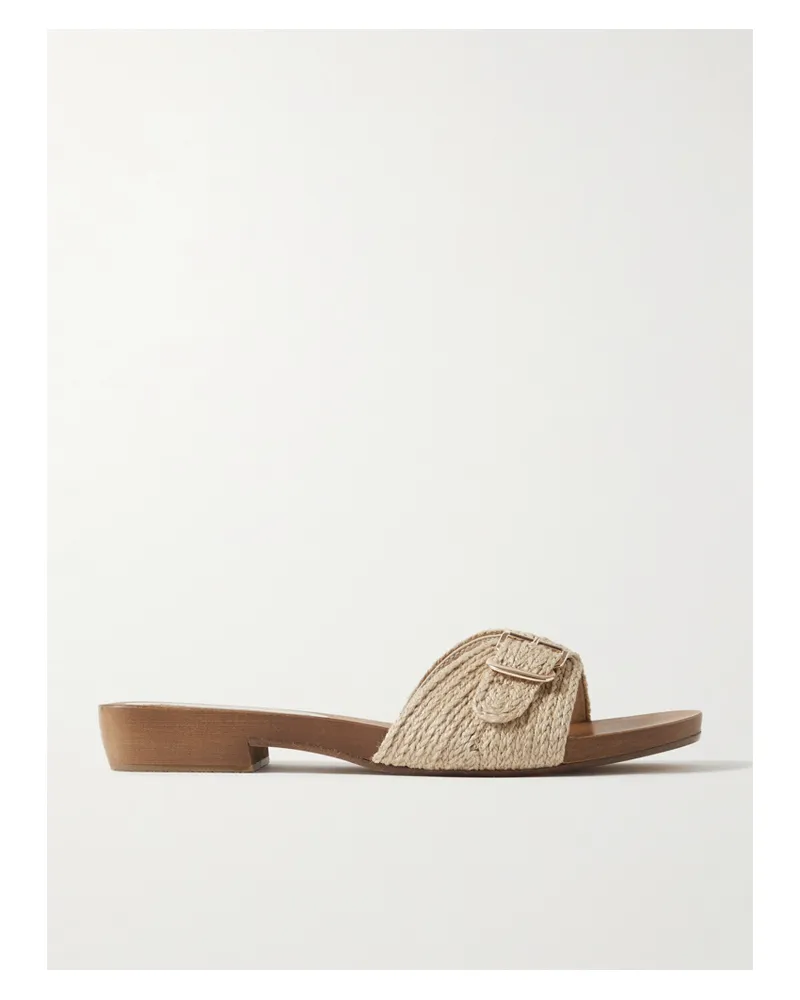 Gabriela Hearst Clover Pantoletten Aus Jute Mit Schnalle - Elfenbein Elfenbein