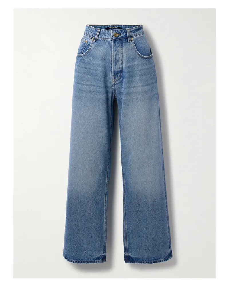 Jacquemus Le De-nîmes Hoch Sitzende Jeans Mit Weitem Bein Und Recycelten Fasern - Blau Blau