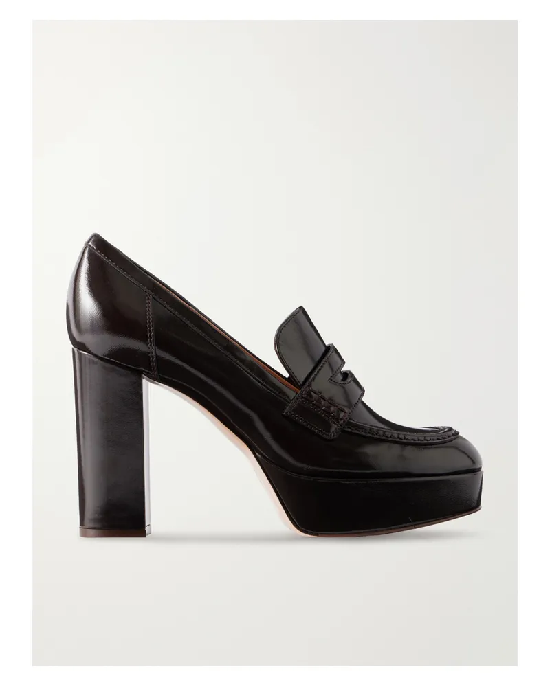 Gianvito Rossi Hadden Nuit 70 Leather Platform Pumps - Brown Brown