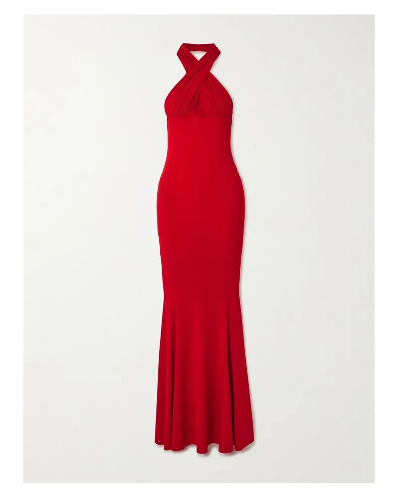 Norma Kamali Neckholder-robe Aus Jersey Mit Cut-out - Rot Rot