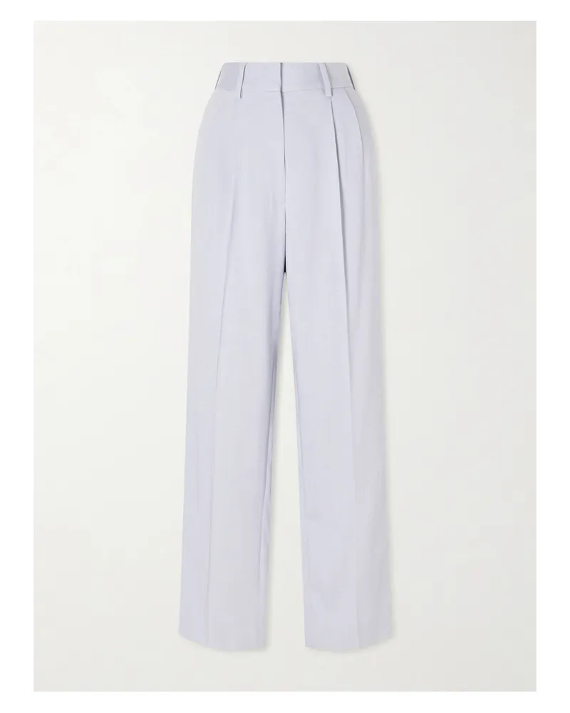 Blazé Milano Vezon Pleated Tapered Woven Pants - Blue Blue