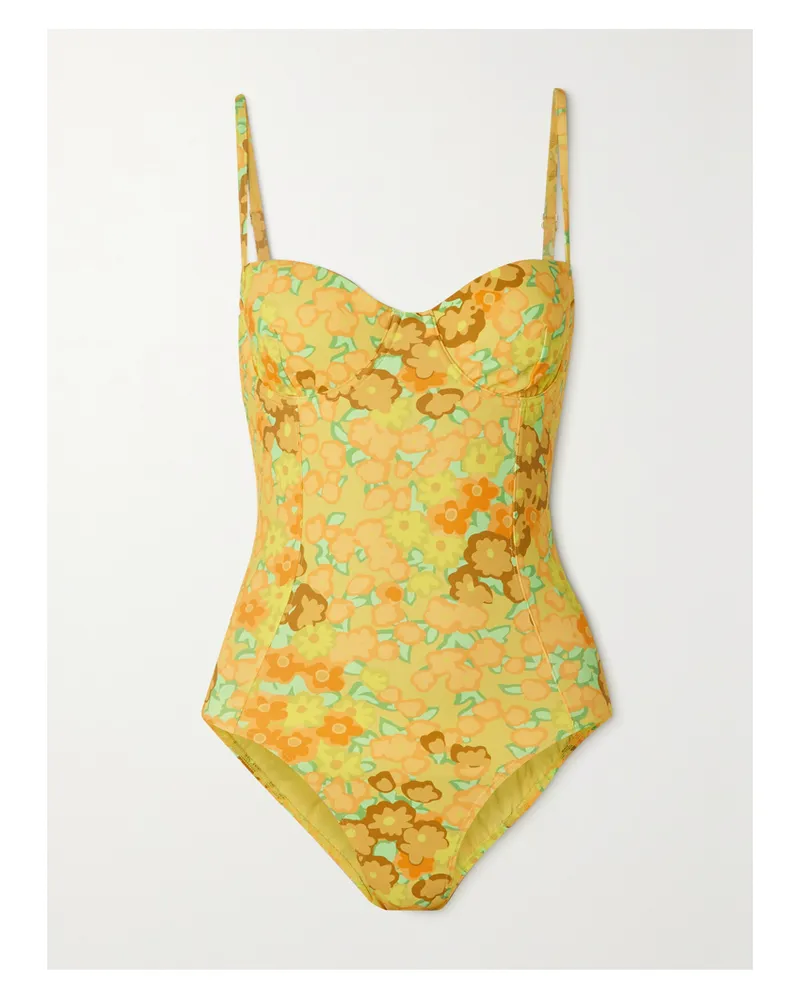 Tory Burch Badeanzug Mit Bügeln Und Blumenprint - Gelb Gelb