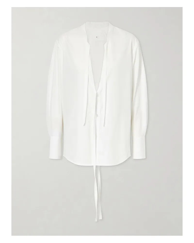 Maison Margiela Tie-detailed Cotton Blouse - White White