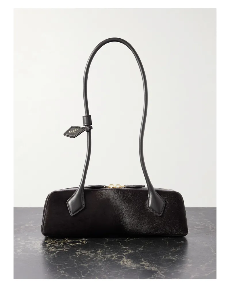 Alaïa Le Teckel Small Leather-trimmed Calf Hair Shoulder Bag - Brown Brown
