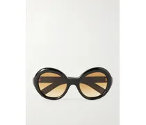 Round-frame Acetate Sunglasses - Black