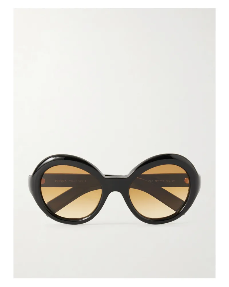 Prada Round-frame Acetate Sunglasses - Black Black