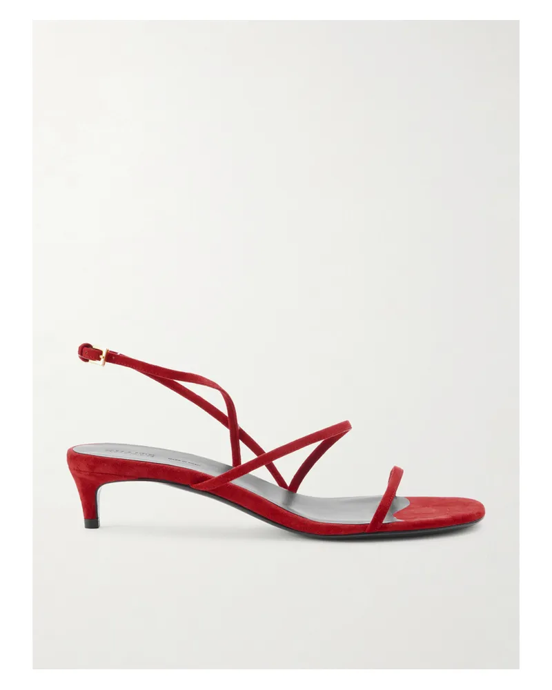 KHAITE Loop Suede Sandals - Red Red