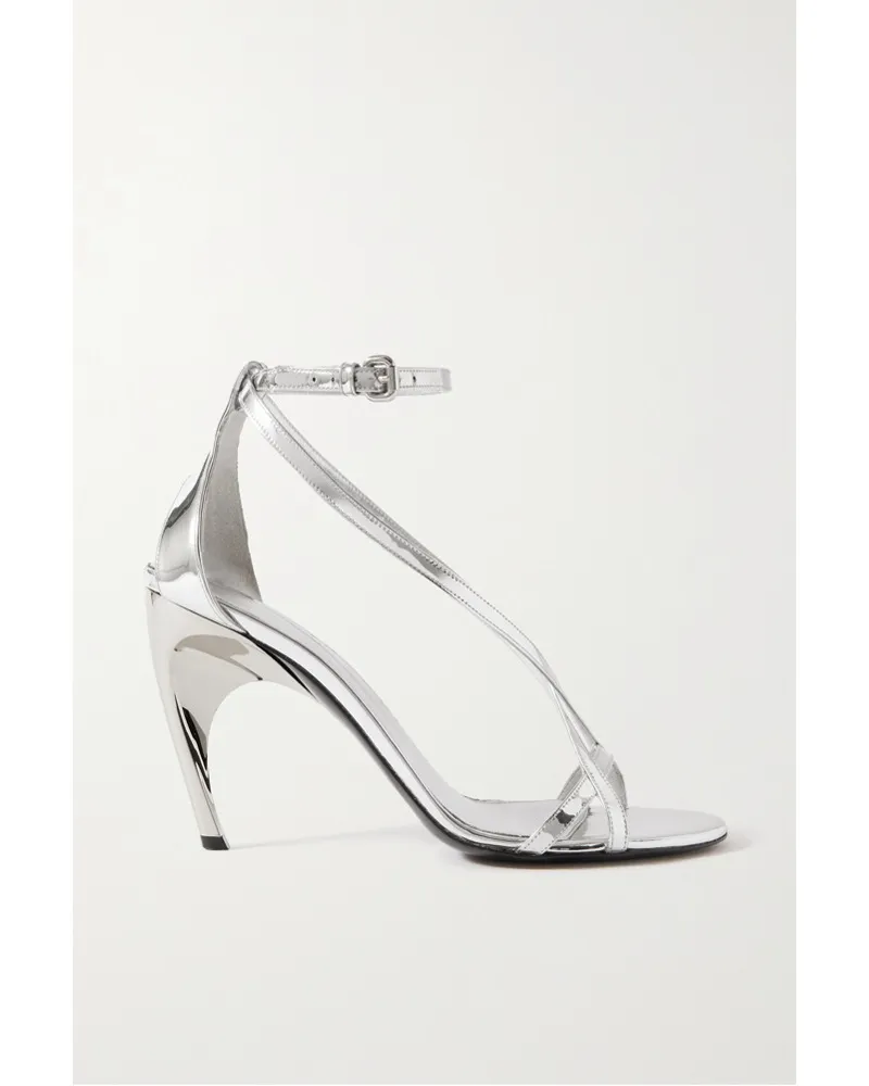 Alexander McQueen Armadillo Sandalen aus Leder Silber