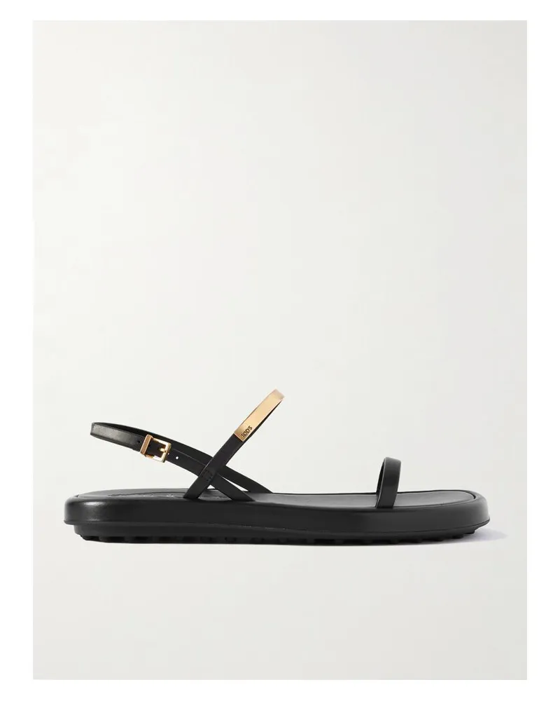 TOD'S Slingback-sandalen Aus Leder Mit Verzierungen - Schwarz Schwarz