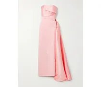 Kinsley Trägerlose Robe Aus Faille Und Crêpe Mit Falten - Pink