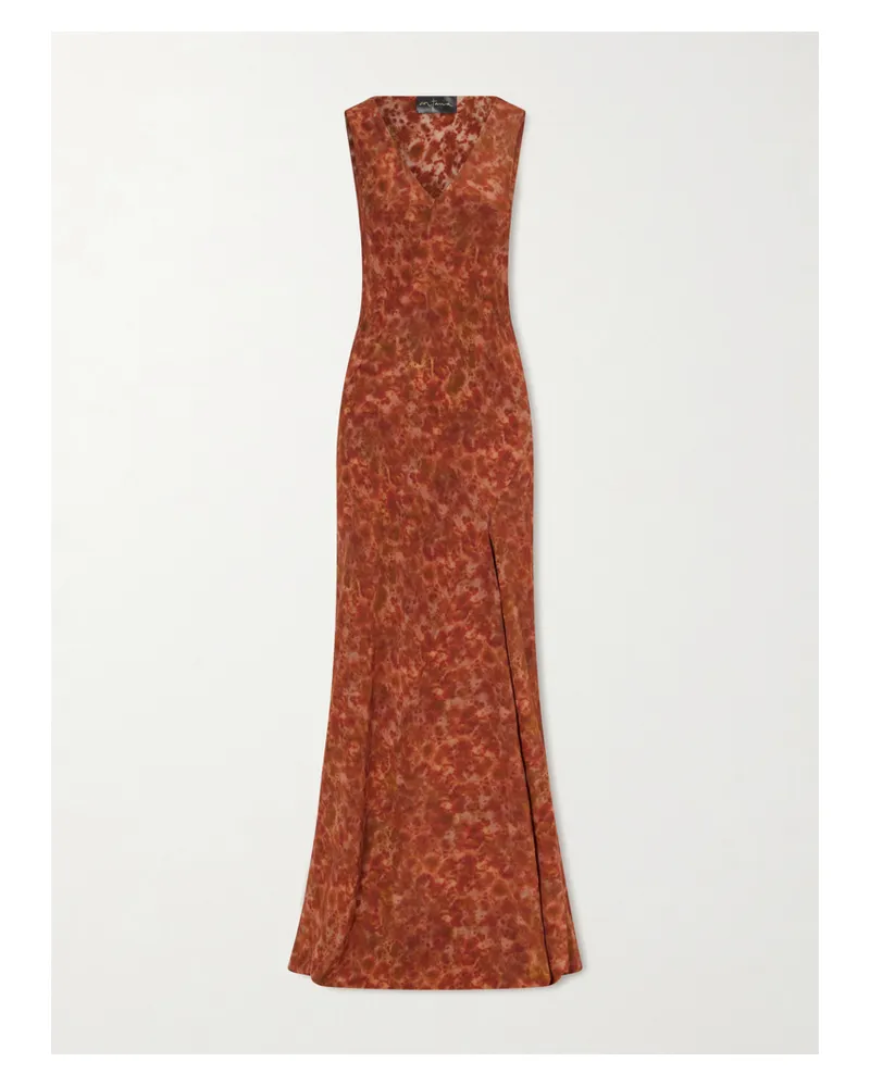Cortana Irina Silk-chiffon Maxi Dress - Orange Orange