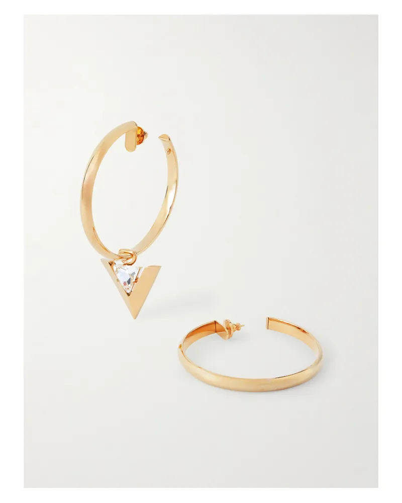 Valentino Garavani Goldfarbene Creolen Mit Kristallen Gold