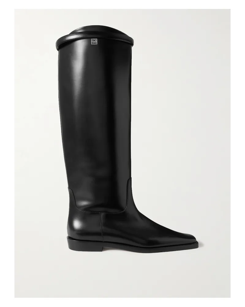 Totême Net Sustain The Riding Leather Knee Boots - Black Black