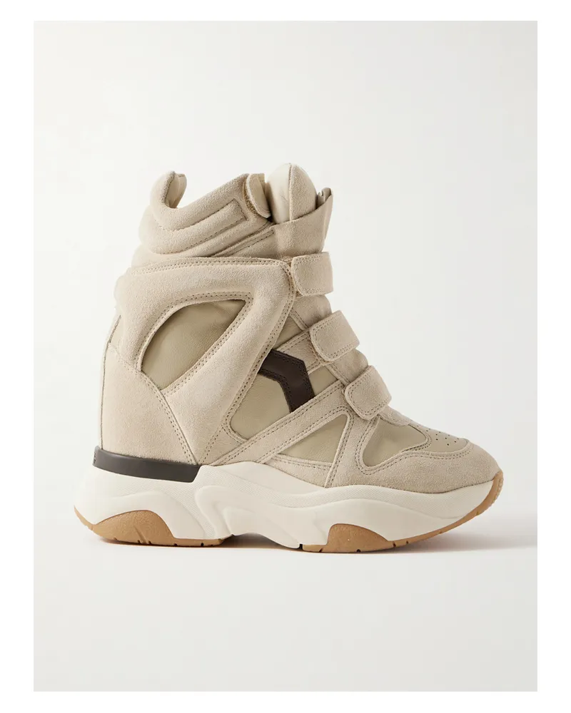 Isabel Marant Balskee Sneakers Aus Leder Und Veloursleder Mit Keilabsatz - Creme Creme