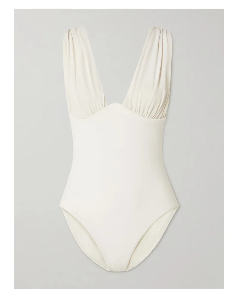 Zimmermann Awaken Gathered Swimsuit - White White