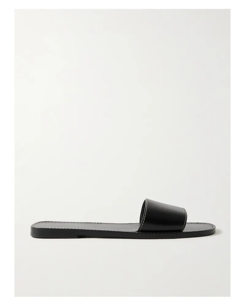 The Row Link Pantoletten Aus Leder - Schwarz Schwarz