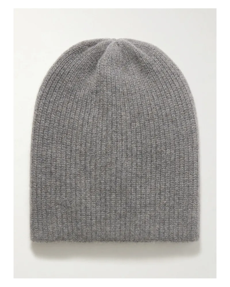The Elder Statesman Watchman Beanie Aus Kaschmir In Rippstrick - Grau Grau