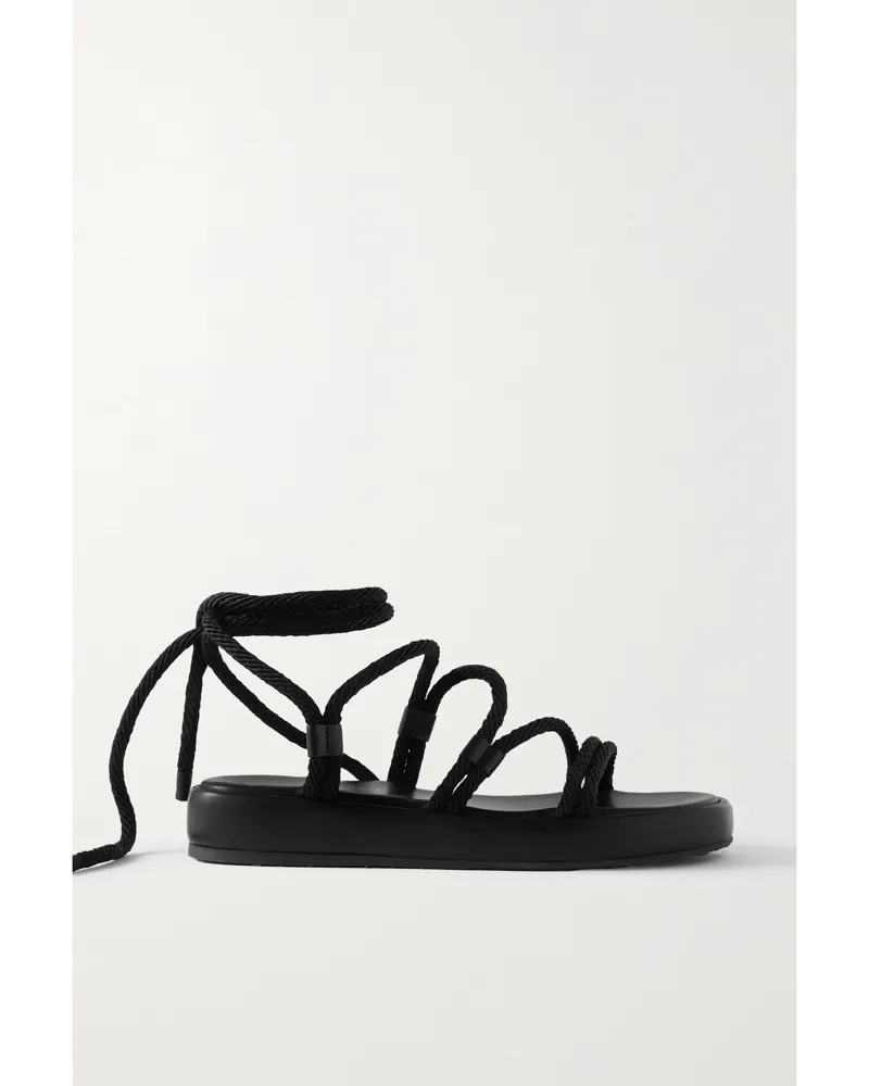 Gianvito Rossi Sandalen Aus Kordel Und Leder - Schwarz Schwarz