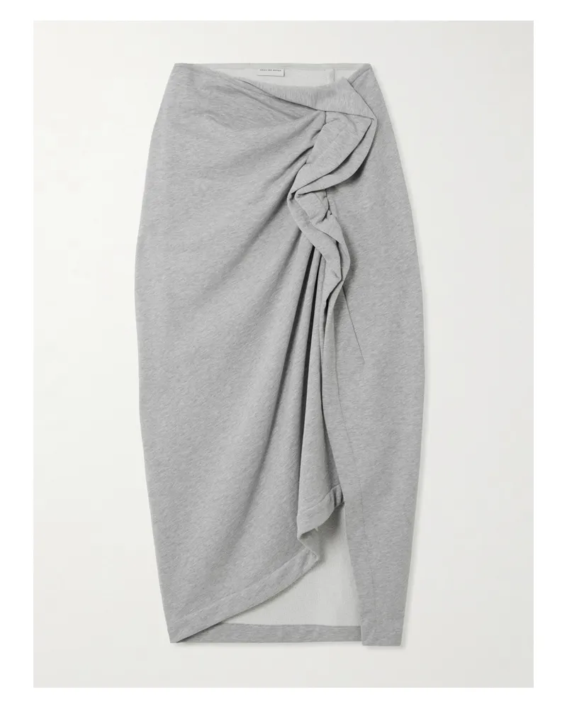 Dries van Noten Midirock Aus Baumwoll-jersey Mit Raffung Und Rüschen - Grau Grau