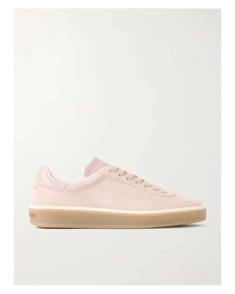 Loro Piana Tennis Walk Sneakers Aus Veloursleder Mit Lederbesätzen - Pink Pink