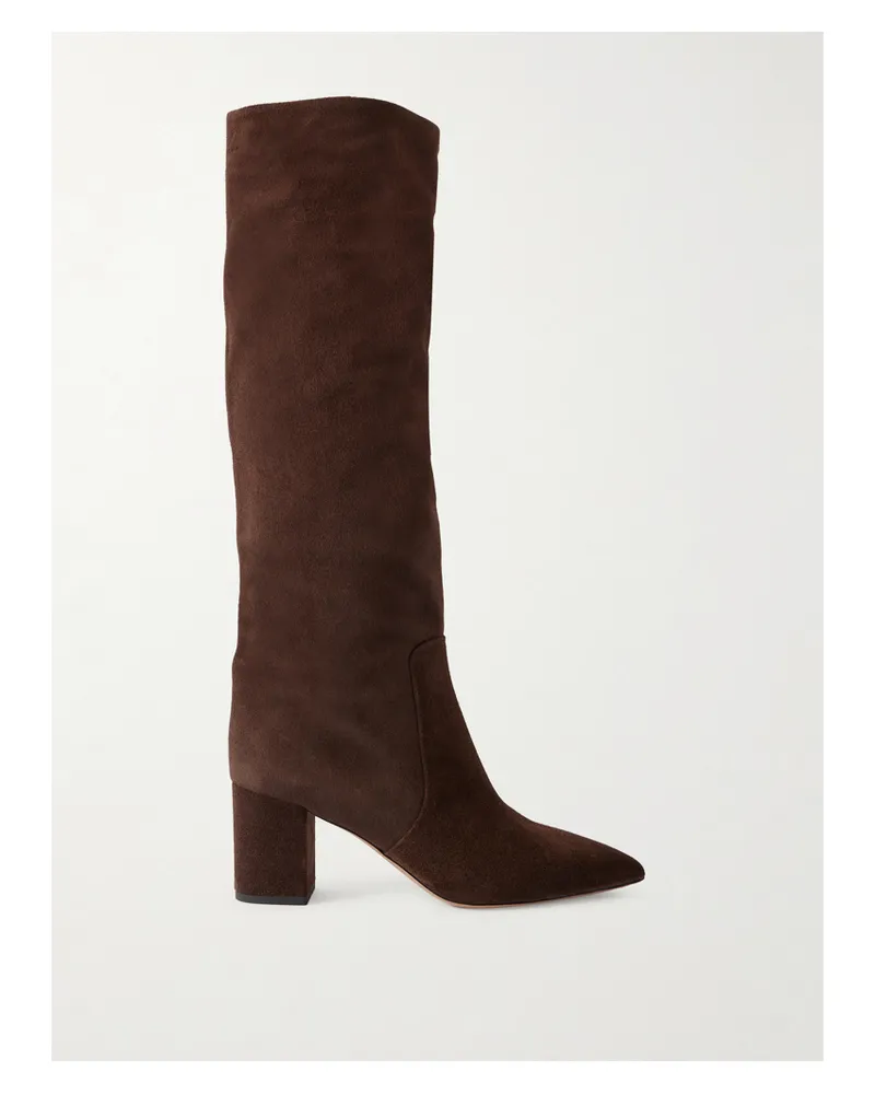Paris Texas Anja Suede Knee Boots - Brown Brown