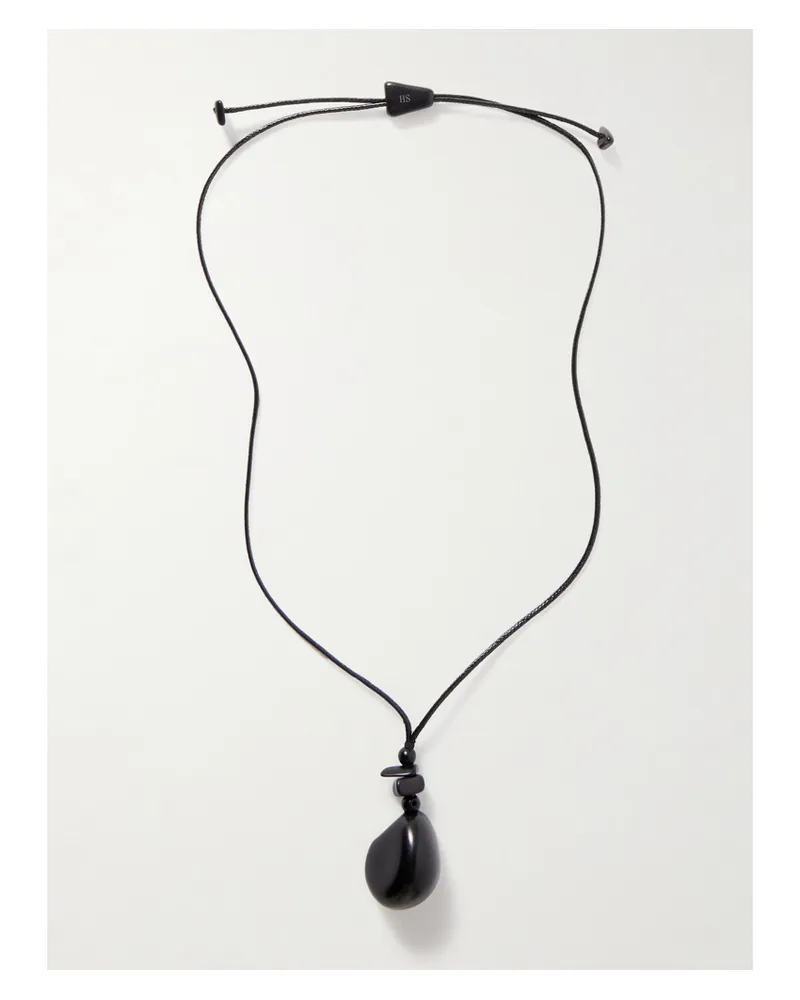 Hunting Season The Pendant Kette Aus Leder Mit Taguanüssen - Schwarz Schwarz