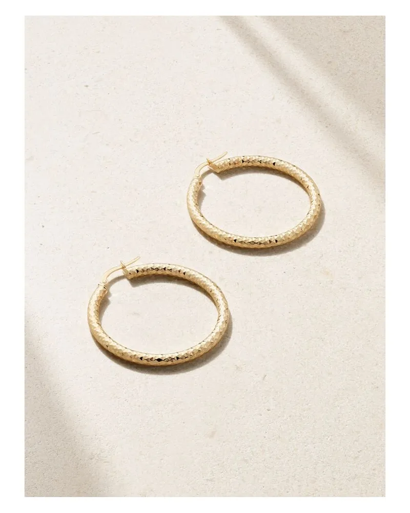 Stone & Strand Bold Sparkle Mittelgroße Creolen Aus 14 Karat Gold Gold