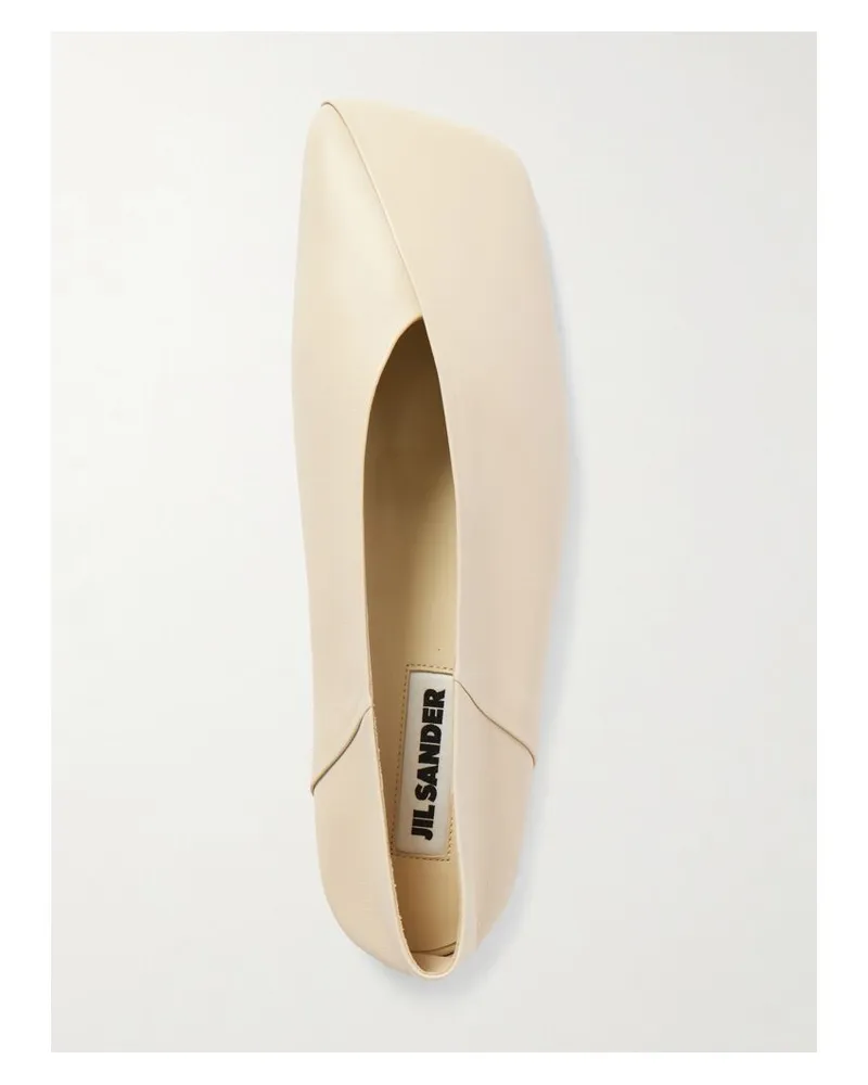 Jil Sander Asymmetrische Flache Schuhe Aus Leder - Creme Creme