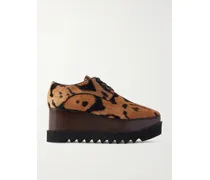 Elyse Animal-print Velvet Platform Brogues - Animal print