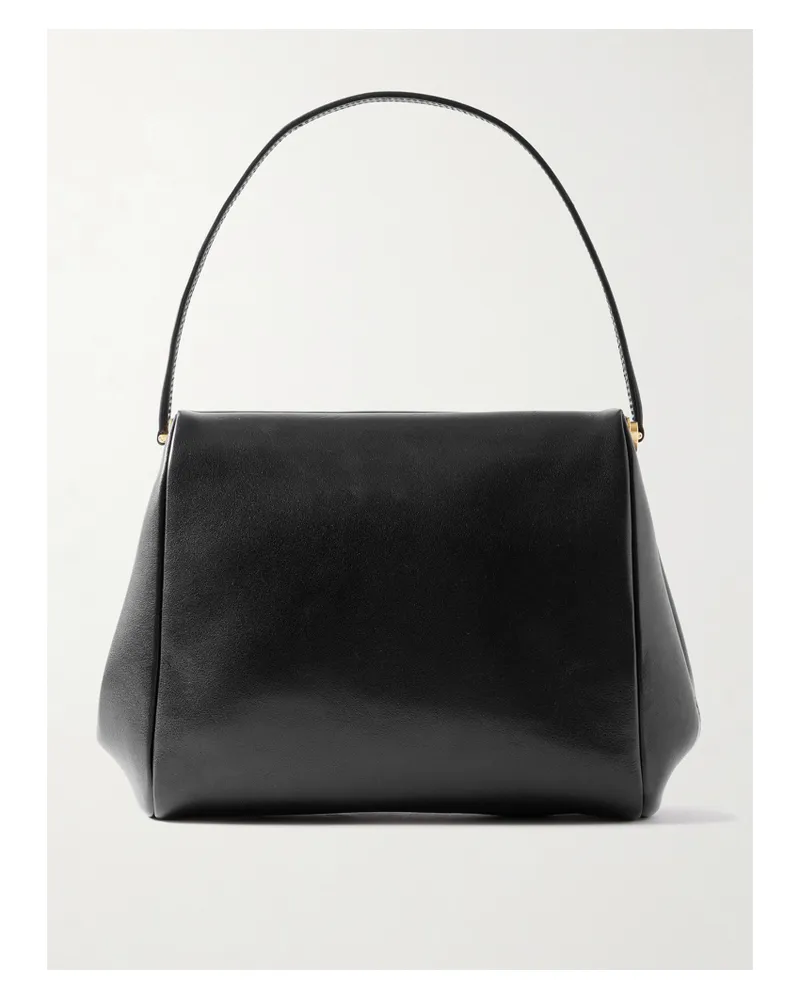 Calvin Klein Tina Leather Shoulder Bag - Black Black