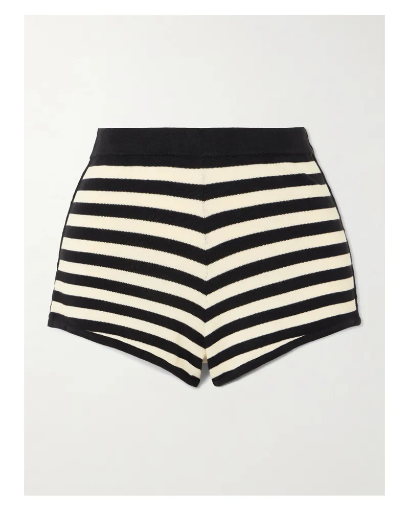 Posse Darcy Striped Pima Cotton Shorts - Neutrals Neutrals