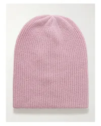 The Elder Statesman Watchman Beanie aus Kaschmir In Rippstrick Pink