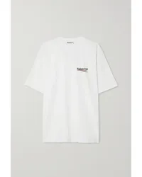 Balenciaga Oversized-t-shirt aus Baumwoll-jersey Weiß